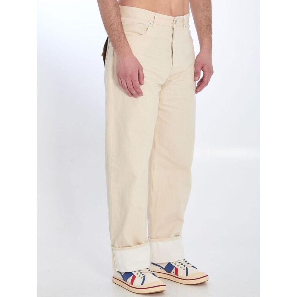 BOTTEGA VENETA Men's Relaxed Fit Denim Jeans Men ECRU Pants